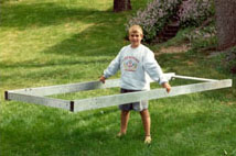 boy holding dock frame